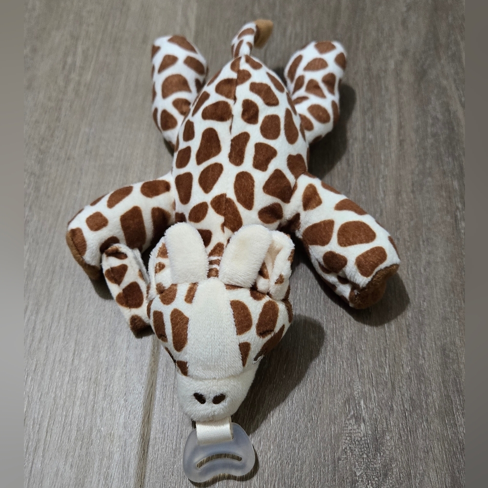 AVENT Pacifier Holder Giraffe Stuffed Animal Clip Lovey Snuggle 8”